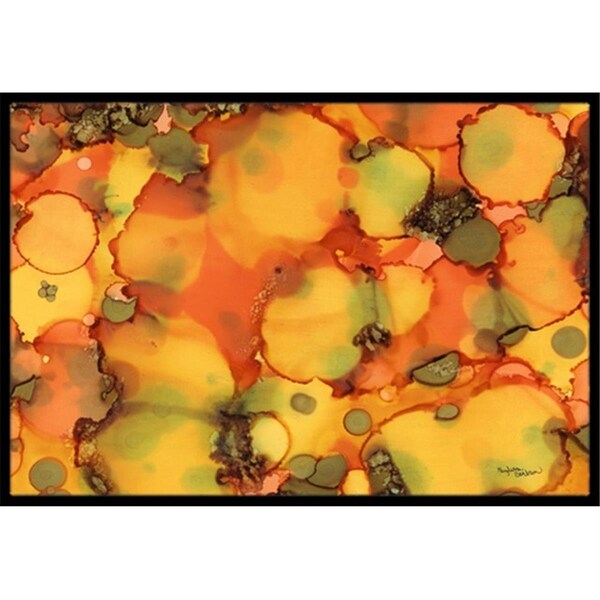 Carolines Treasures Abstract in Orange & Greens Indoor or Outdoor Mat, 18 x 27 in. CA79144 - main